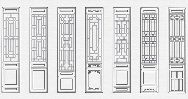 德化常用中式仿古花窗图案隔断设计图